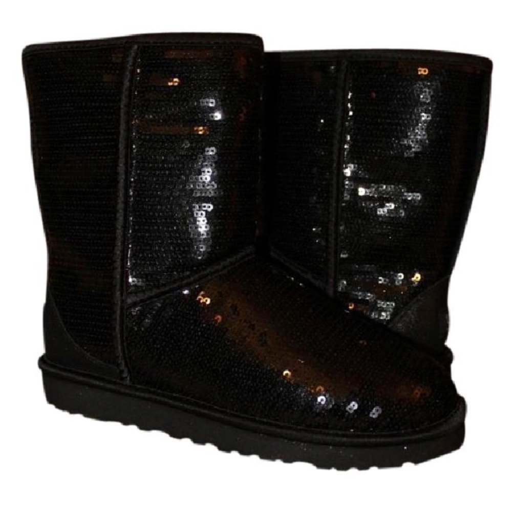 black Sequin uggs Size7 Never worn only tried ! - Picture 3 of 4